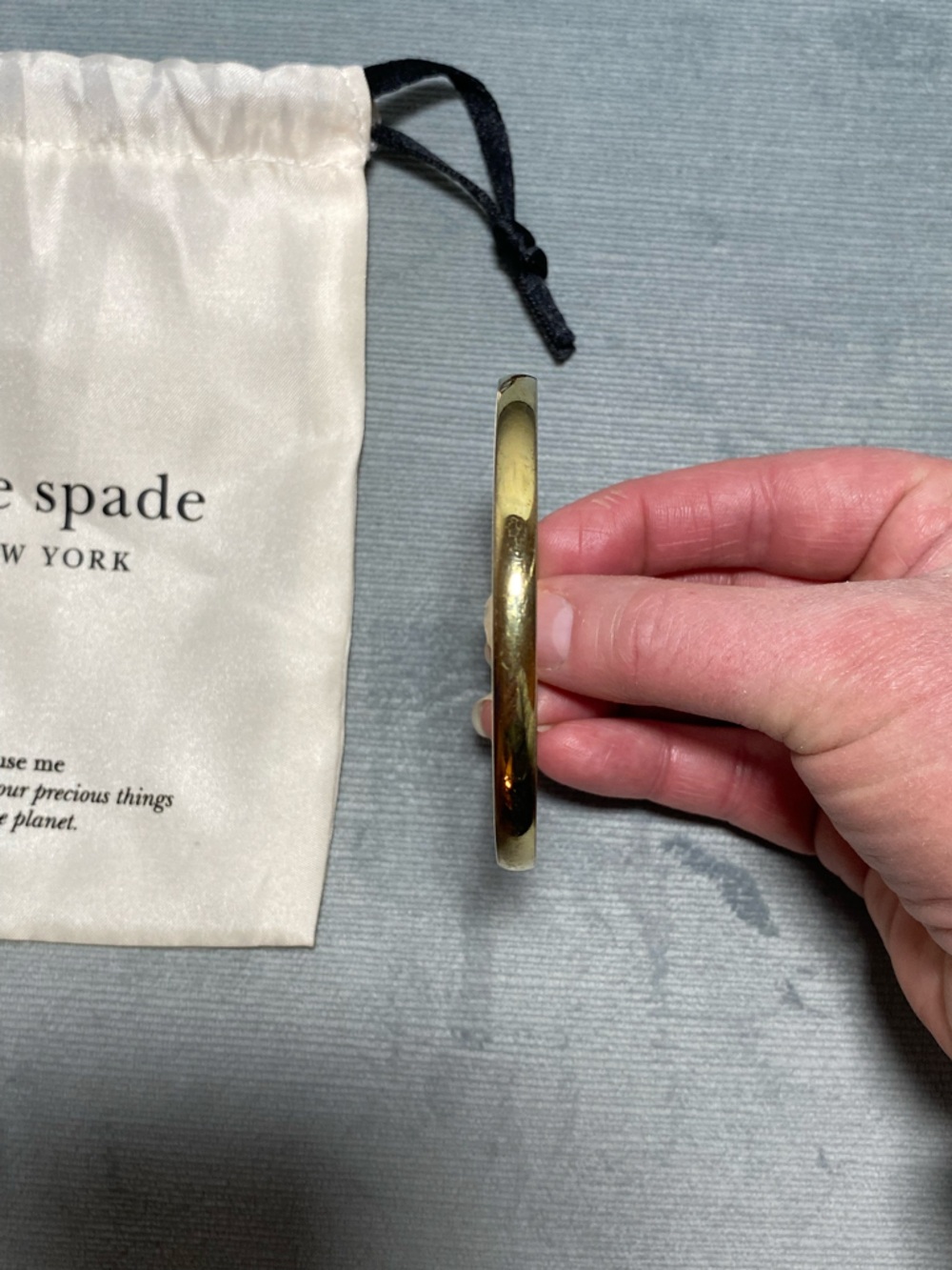 EUC Kate Spade New York Heart of Gold”Bangle Bracelet 12k gold plated, dust bag - Picture 5 of 13